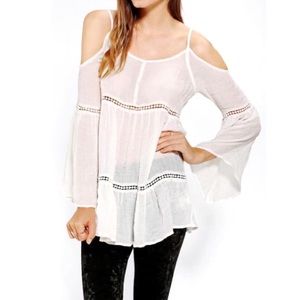 STARING AT STARTS by UO sheer white BOHO Top